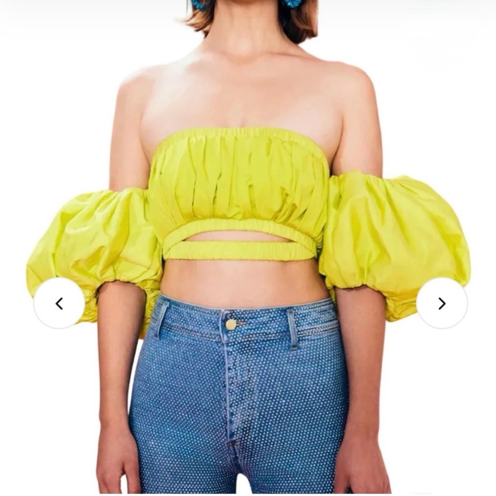 Cult Gaia Vibrant Citron Off-Shoulder Women's Top